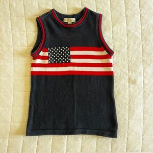 Casual Corner Blue and Red Tank Top with Patriotic Design